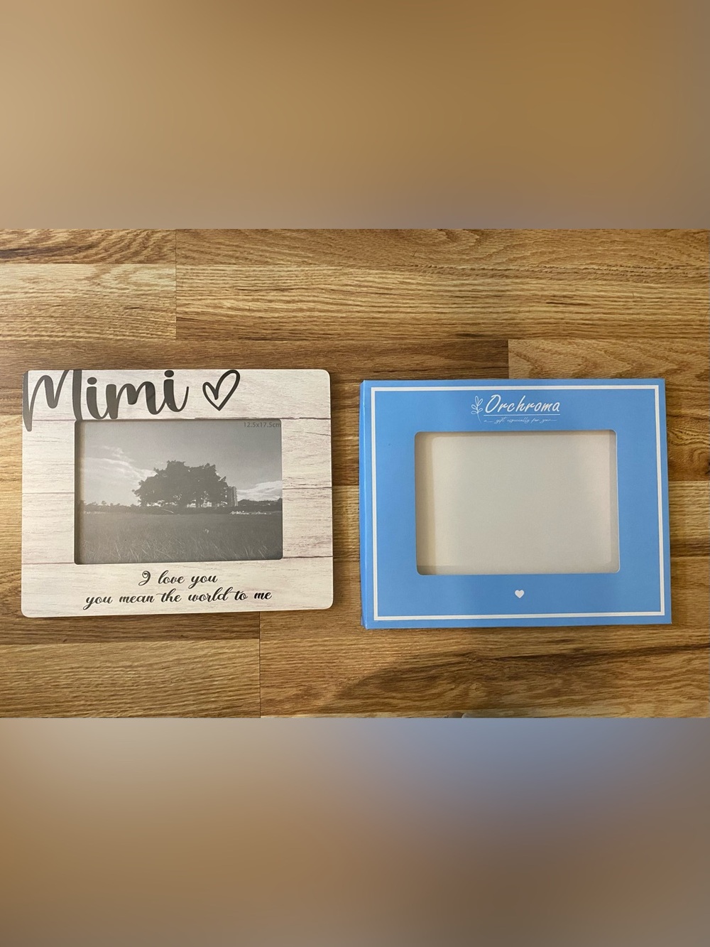 Personalized Mimi Wooden Picture Frame Blue Packaging NWT - Picture 3 of 4